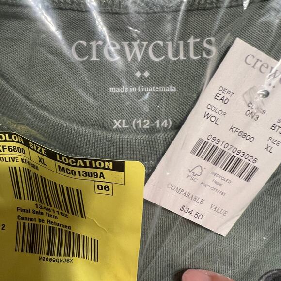 **NWT J. Crew Boys' Green W/Pointer Dog Graphic Tee - Picture 4 of 9